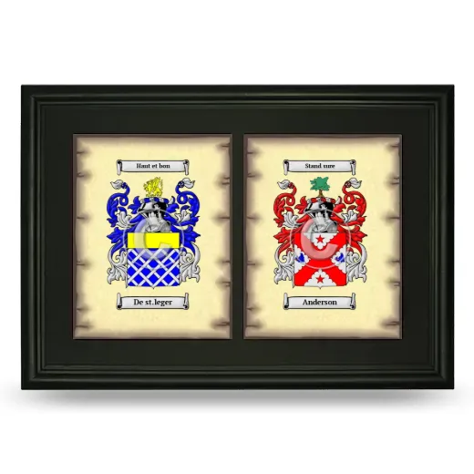 Double Coat of Arms Framed - Black