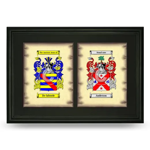 Double Coat of Arms Framed - Black