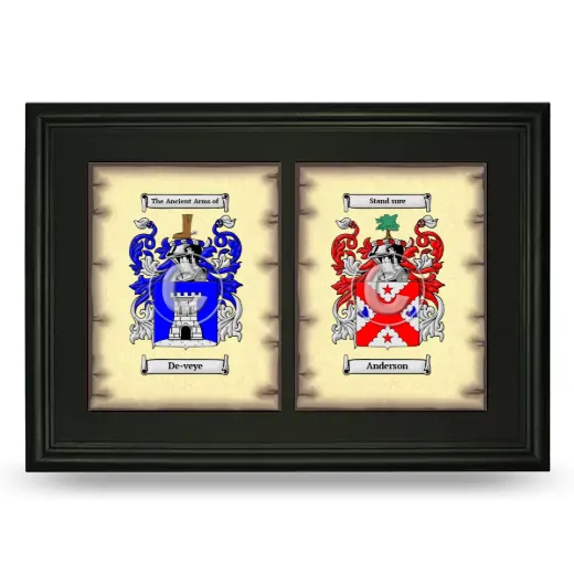 Double Coat of Arms Framed - Black