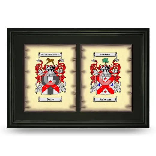 Double Coat of Arms Framed - Black