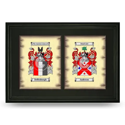 Double Coat of Arms Framed - Black
