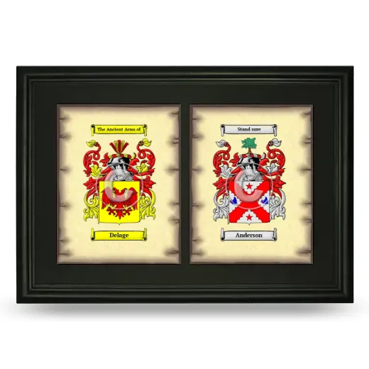 Double Coat of Arms Framed - Black