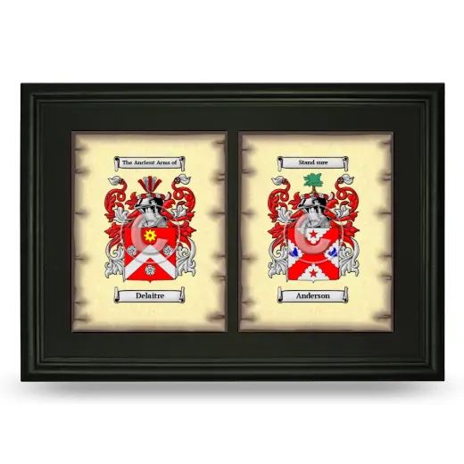 Double Coat of Arms Framed - Black