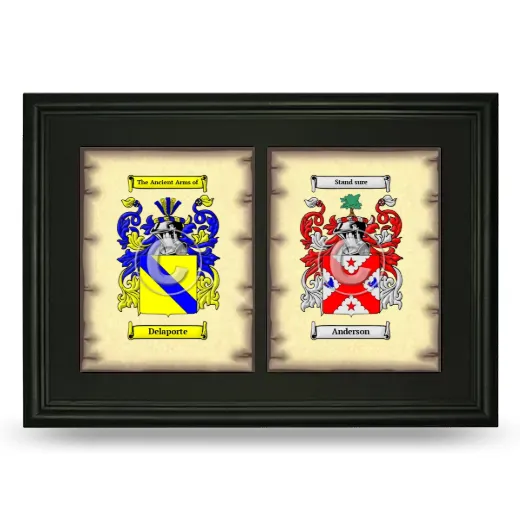 Double Coat of Arms Framed - Black