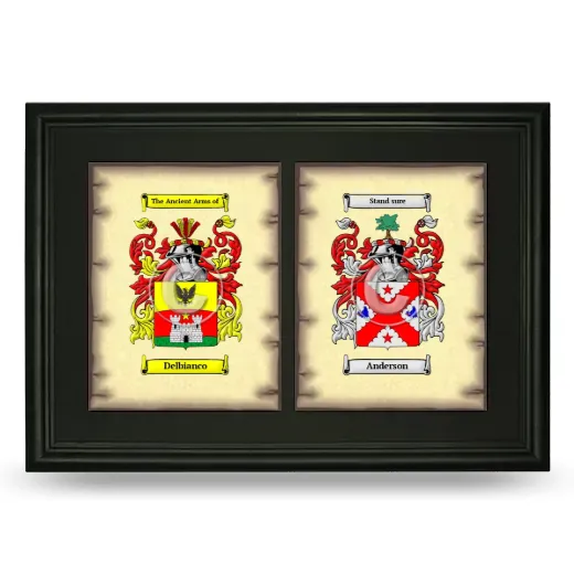 Double Coat of Arms Framed - Black