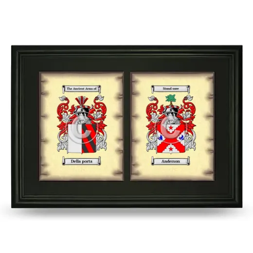 Double Coat of Arms Framed - Black