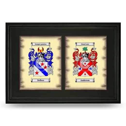 Double Coat of Arms Framed - Black
