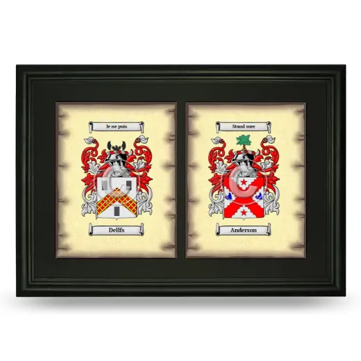 Double Coat of Arms Framed - Black