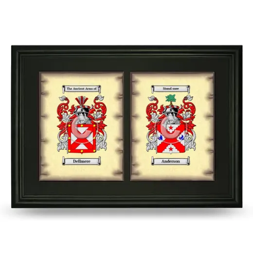 Double Coat of Arms Framed - Black
