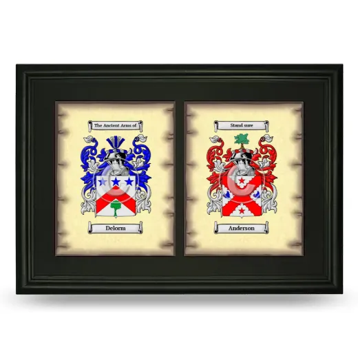 Double Coat of Arms Framed - Black