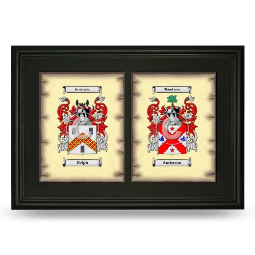 Double Coat of Arms Framed - Black