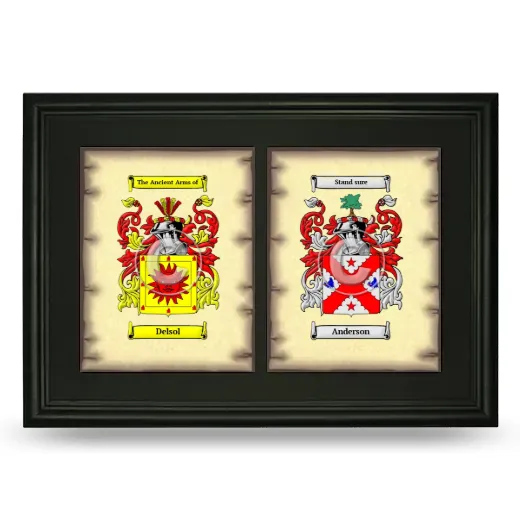 Double Coat of Arms Framed - Black