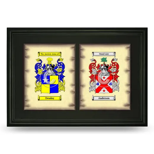 Double Coat of Arms Framed - Black