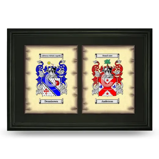Double Coat of Arms Framed - Black