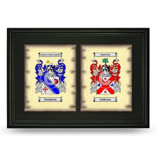 Double Coat of Arms Framed - Black