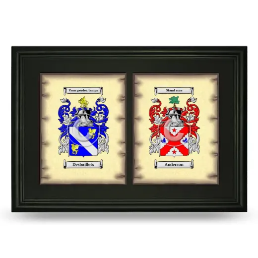 Double Coat of Arms Framed - Black