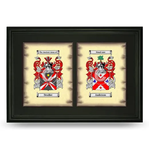 Double Coat of Arms Framed - Black
