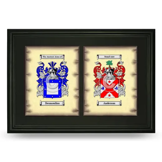 Double Coat of Arms Framed - Black