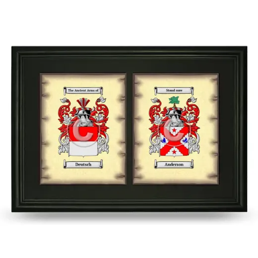 Double Coat of Arms Framed - Black