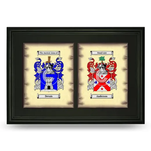 Double Coat of Arms Framed - Black