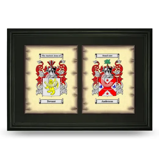 Double Coat of Arms Framed - Black