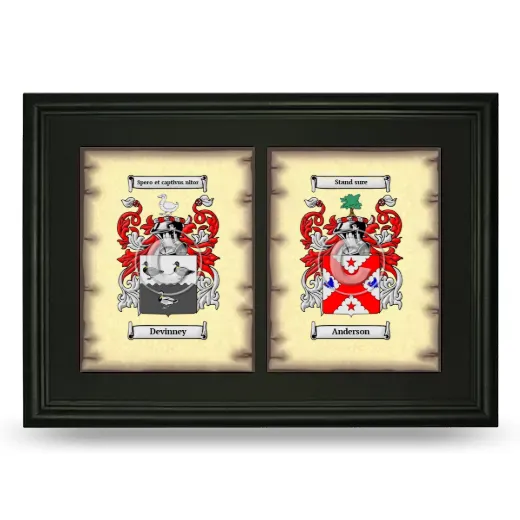 Double Coat of Arms Framed - Black