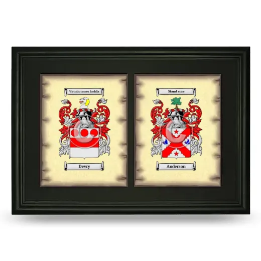 Double Coat of Arms Framed - Black