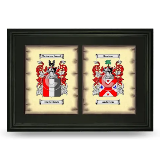 Double Coat of Arms Framed - Black