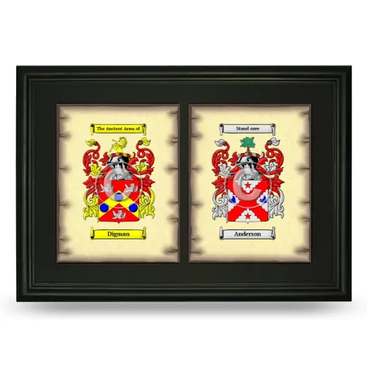 Double Coat of Arms Framed - Black