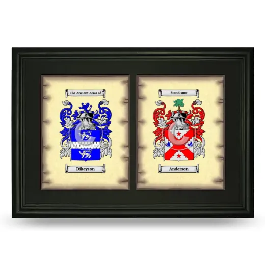 Double Coat of Arms Framed - Black