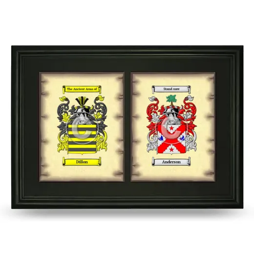 Double Coat of Arms Framed - Black