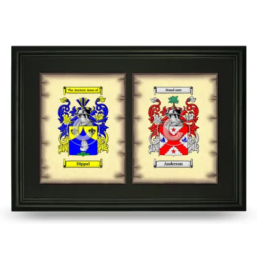 Double Coat of Arms Framed - Black