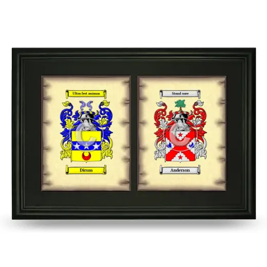 Double Coat of Arms Framed - Black