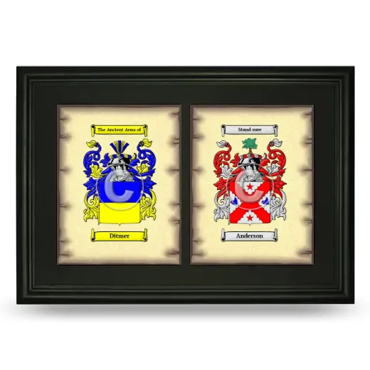 Double Coat of Arms Framed - Black