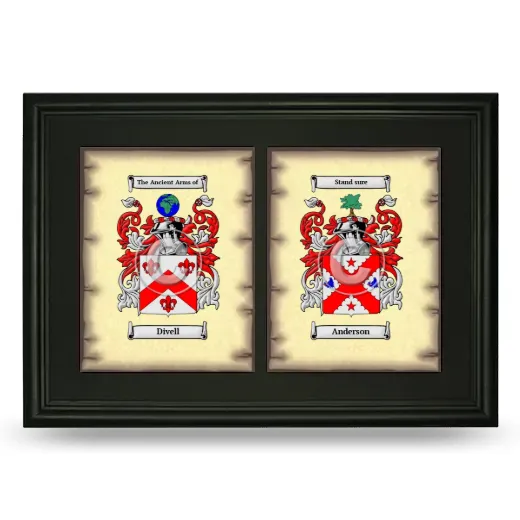 Double Coat of Arms Framed - Black