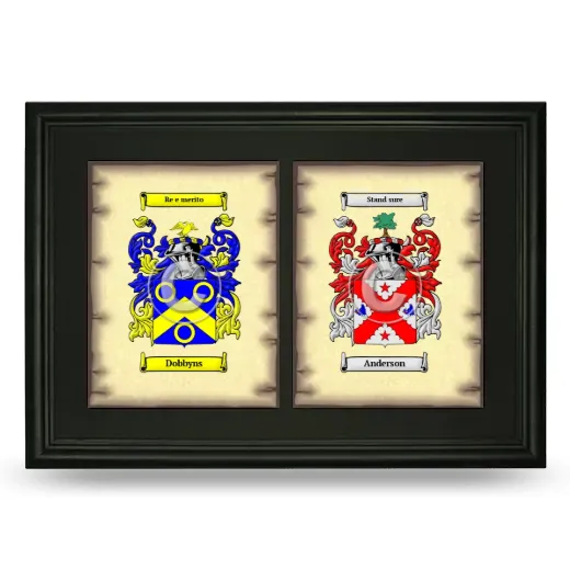 Double Coat of Arms Framed - Black