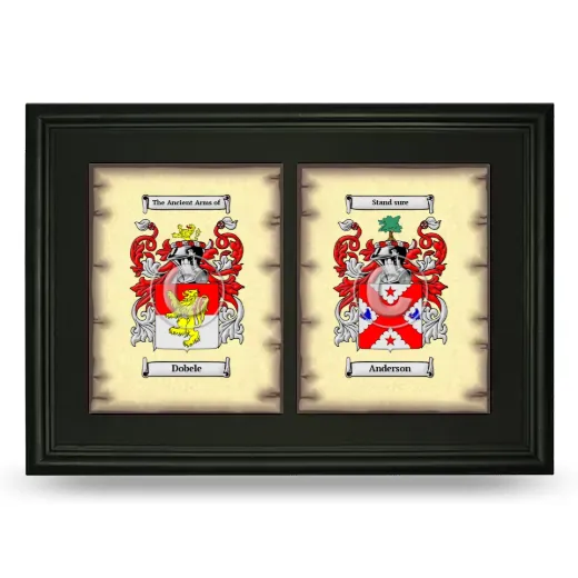 Double Coat of Arms Framed - Black