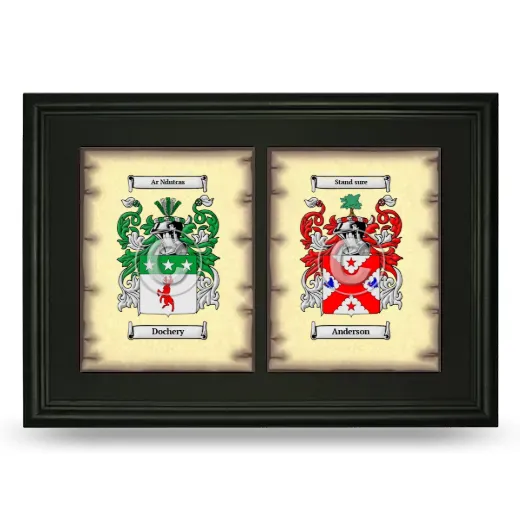 Double Coat of Arms Framed - Black