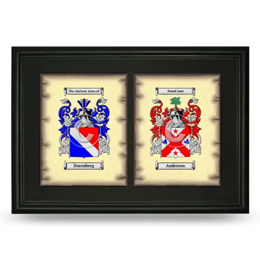 Double Coat of Arms Framed - Black