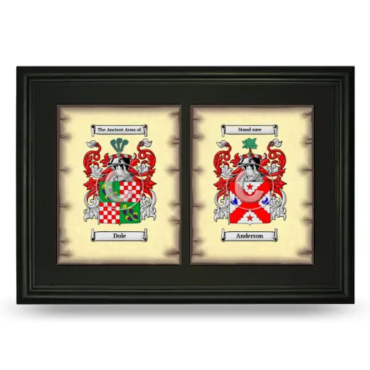 Double Coat of Arms Framed - Black