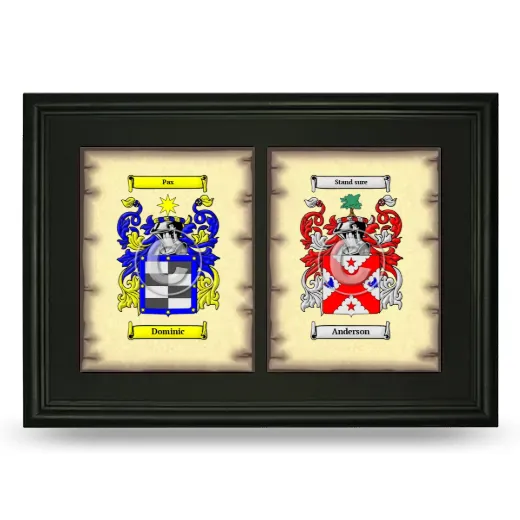 Double Coat of Arms Framed - Black