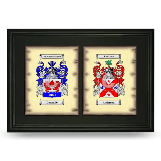 Double Coat of Arms Framed - Black
