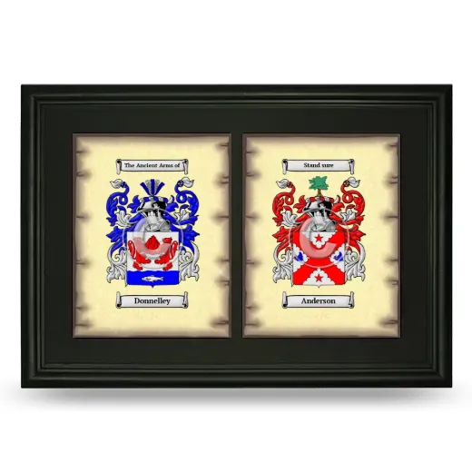 Double Coat of Arms Framed - Black