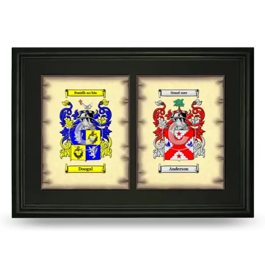 Double Coat of Arms Framed - Black