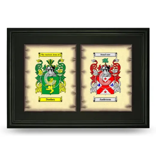 Double Coat of Arms Framed - Black