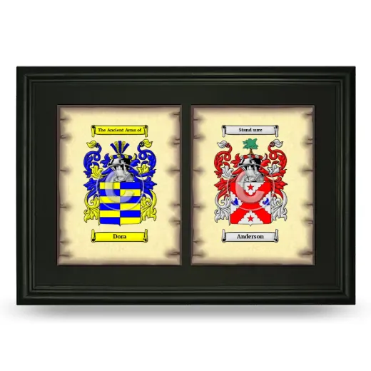 Double Coat of Arms Framed - Black