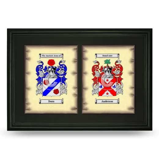 Double Coat of Arms Framed - Black