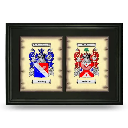 Double Coat of Arms Framed - Black