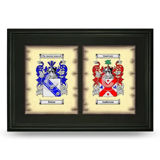 Double Coat of Arms Framed - Black
