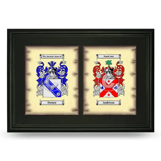 Double Coat of Arms Framed - Black